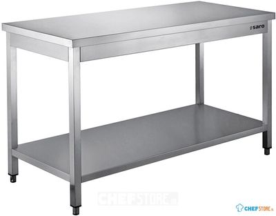 SARO Roestvaststalen Tafel Gedemonteerd met Legbord 700 mm Diepte 1000 Mm - 456-7000