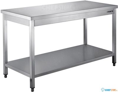 SARO Roestvaststalen Tafel Gedemonteerd met Legbord 700 mm Diepte 1200 Mm - 456-7005