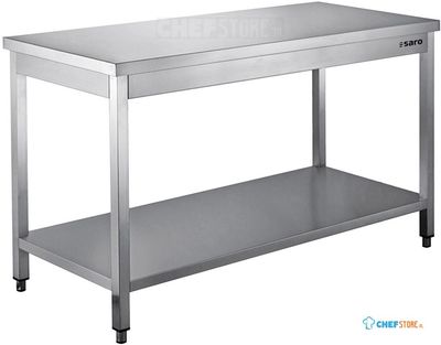 SARO Roestvaststalen Tafel Gedemonteerd met Legbord 700 mm Diepte 1500 Mm - 456-7015