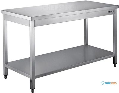SARO Roestvaststalen Tafel Gedemonteerd met Legbord 700 mm Diepte 1600 Mm - 456-7020