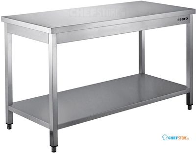 SARO Roestvaststalen Tafel Gedemonteerd met Legbord 700 mm Diepte 1800 Mm - 456-7025