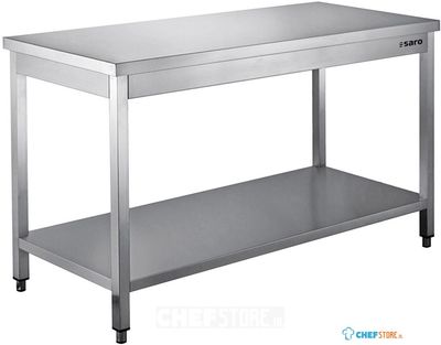 SARO Roestvaststalen Tafel Gedemonteerd met Legbord 700 mm Diepte 2000 Mm - 456-7030