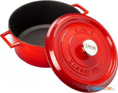 Lava Gietijzeren Braadpan Ø24 Rood, CombiSteel 7013.2900 1
