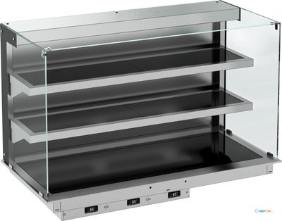Drop-In Wandmodel Warmvitrine Keramisch Recht - Zwart 5/1, CombiSteel 7495.0370