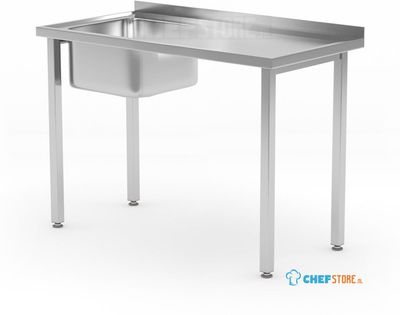 HENDI 816790 Spoeltafel, met bouten, , Kitchen Line, 1000x600x(H)850mm