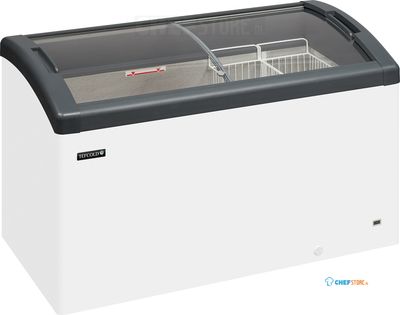Elcold DIEPVRIESKOFFER met GEBOGEN GEBOGEN GLAZEN GLIJDEKSELS - FOCUS 131