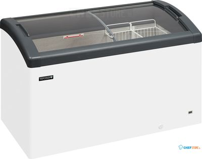 Elcold DIEPVRIESKOFFER met GEBOGEN GEBOGEN GLAZEN GLIJDEKSELS - FOCUS 131