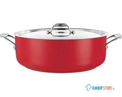 Pujadas Kookpan Laag Ø28cm, 5,8 liter, RVS, 720587 1