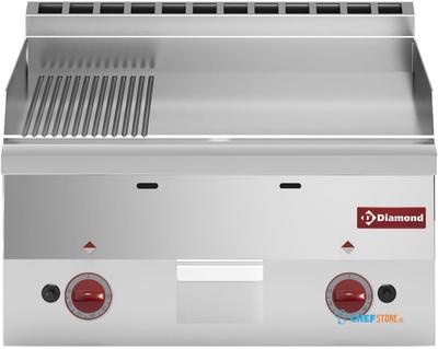 Bakplaat Gas - 2/3 Glad En 1/3 Gegroefd -Top- - Diamond G60/PM6T-N 1