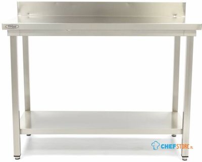 Maxima Werktafel RVS - 80 X 70 cm - Verstelbare Hoogte - met Spatrand - 09364027