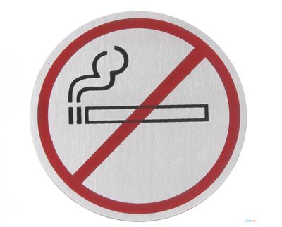 Hendi Deurschild rvs Niet Roken zwart/rood 75 mm | 663790 1