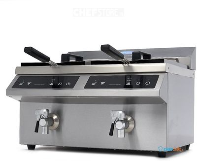 Maxima Frituurpan - 2x 8 L - 2 Manden - met Tapkraan - Inductie - 09371095