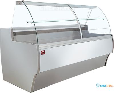 Diamond Gekoelde Vitrinetoonbank Gebogen Ruit Geventileerd met Reserve GRIJS/WIT - MA15/E8-R2V 1