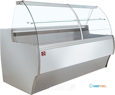 Diamond Gekoelde Vitrinetoonbank Gebogen Ruit Geventileerd met Reserve GRIJS/WIT - MA30/E8-R2V 1