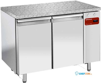 Diamond Koelwerkbank, gevent., 2 deuren EN 600x400 - Top in graniet (zonder groep) - TPS2N/HG 1