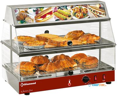 Warmhoudvitrine | met lichtbak | Tweelaags | VLD2/R | Diamond 1