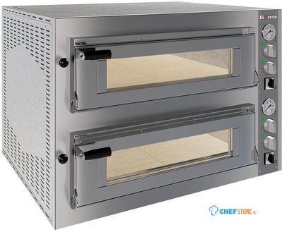Elektrische Oven 2x 4 Pizza's Diam.330mm - 2 Kamers - Diverso by Diamond WR-FD24-MD 1