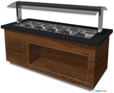 SARO Saladebar Model PREMIUM LINE SB K 200 Okkernoot - PREMIUM LINE- SB-K 200 OKKERNOOT