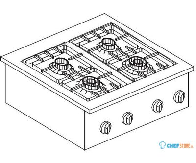 Gas Kookunit 4 Br. 18Kw | Combisteel | 7266.0015 1