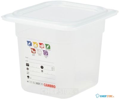 Cambro JN517 Safetrak IML polypropyleen voedselopslagbak 1/6 GN 150 mm