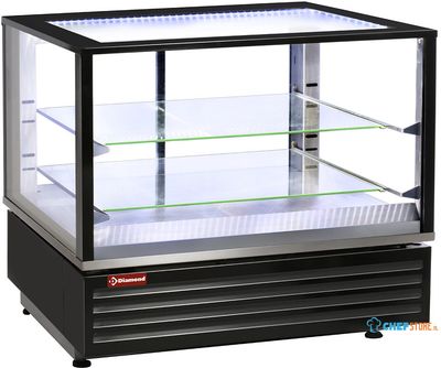 Diamond Warmte vitrine EN of GN, Geforceerd, 2 niveaus, ZWART | VHDP-B1 1
