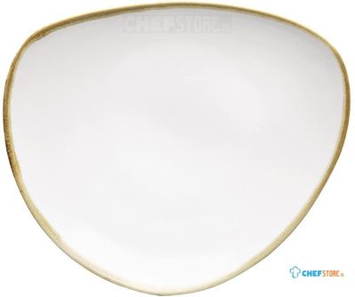 Olympia Kiln Driehoekige Borden Krijtwit 230mm (6 Stuks), Olympia FB984