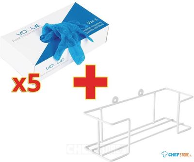 S619-L BULKVOORDEEL x500 Vinyl handschoenen gepoederd + GRATIS houder