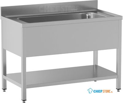 Diamond LB1211/D-SX4 Spoeltafel met 1 kuip 950x500xh350, met onderlegplank