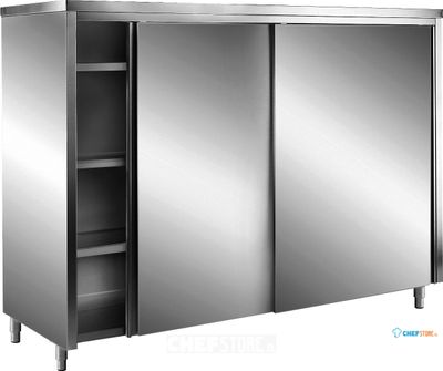 SARO RVS Opbergkasten met Schuifdeuren AISI 430 Plat Dak 1200x600 - 700-8075 1