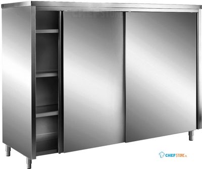 SARO RVS Opbergkasten met Schuifdeuren AISI 430 Plat Dak 1400x600 - 700-8080