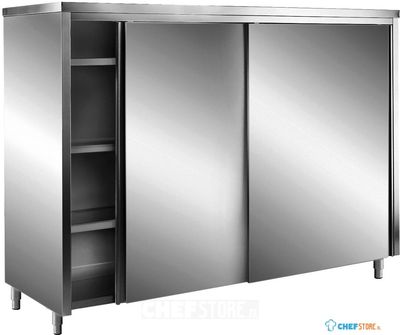 SARO RVS Opbergkasten met Schuifdeuren AISI 430 Plat Dak 1800x600 - 700-8090