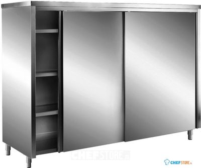 SARO RVS Opbergkasten met Schuifdeuren AISI 430 Plat Dak 1400x700 - 700-8110