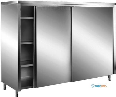 SARO RVS Opbergkasten met Schuifdeuren AISI 430 Plat Dak 1800x700 - 700-8120