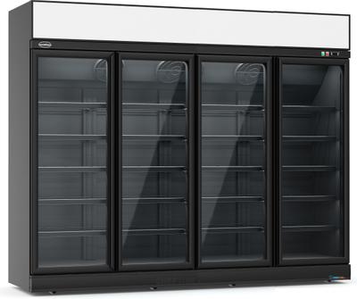 Vrieskast 4 Glasdeuren Zwart Ins-2060f Bl, Combisteel 7455.2445 1