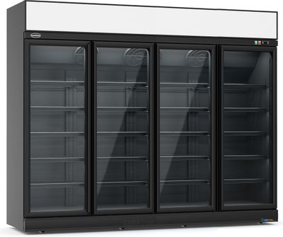 Vrieskast 4 Glasdeuren Zwart Ins-2060f Bl, Combisteel 7455.2445 1