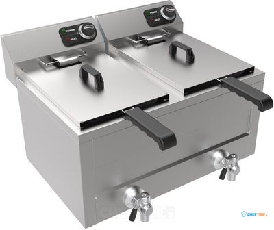 Friteuse Tafel 2x8l 2x3kw, Combisteel 7518.0205 1