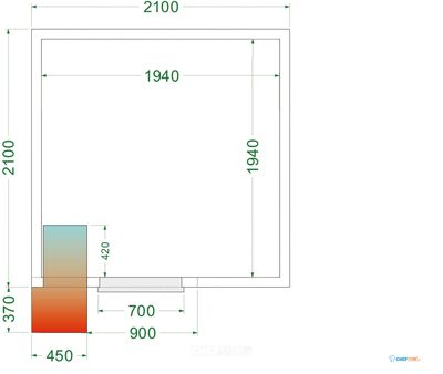 TEFCOLD Koelruimte (Compleet met Monoblock) - CRPF2121