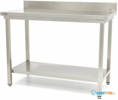 Maxima Werktafel RVS - 180 X 70 cm - Verstelbare Hoogte - met Spatrand - 09364042