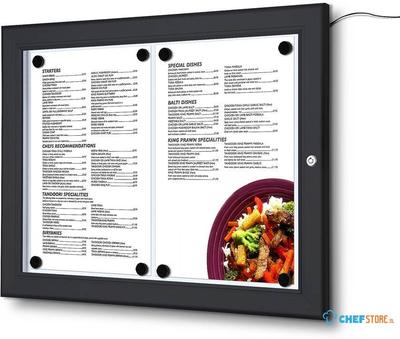 Syna Menuvitrine Vergrendelbaar Outdoor LED Verlicht Zwart 2x A4 - SCZN2XA4C9005LED