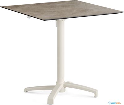 Feros 110151377 X Cross - In hoogte verstelbaar zand tafelonderstel + Moonstone HPL Tafelblad 70x70 cm