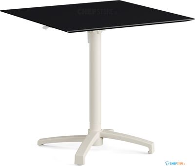 Feros 110151077 X Cross - In hoogte verstelbaar zand tafelonderstel + Zwart HPL Tafelblad 70x70 cm
