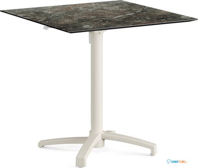 Feros 110151577 X Cross - In hoogte verstelbaar zand tafelonderstel + Galaxy Marble HPL Tafelblad 70x70 cm