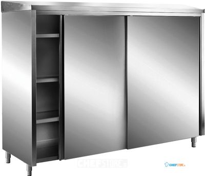 SARO RVS Opbergkasten met Schuifdeuren AISI 430 Schuin Dak 1800x600 - 700-8150 1