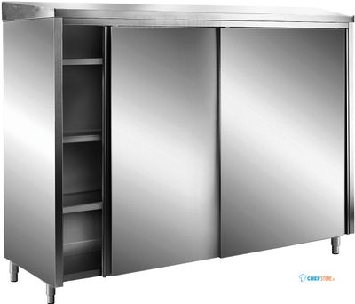 SARO RVS Opbergkasten met Schuifdeuren AISI 430 Schuin Dak 1800x700 - 700-8180 1