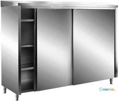 SARO RVS Opbergkasten met Schuifdeuren AISI 430 Schuin Dak 1000x600 - 700-8130