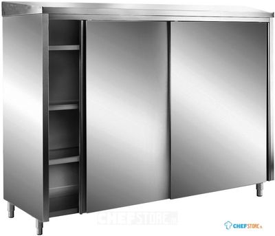 SARO RVS Opbergkasten met Schuifdeuren AISI 430 Schuin Dak 1200x600 - 700-8135