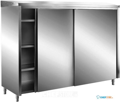 SARO RVS Opbergkasten met Schuifdeuren AISI 430 Schuin Dak 1600x600 - 700-8145