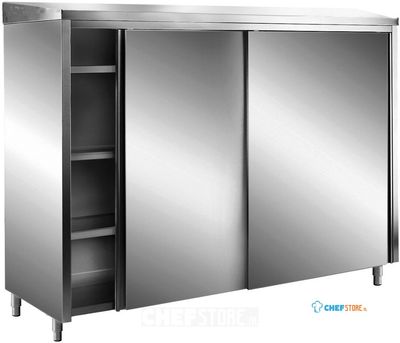 SARO RVS Opbergkasten met Schuifdeuren AISI 430 Schuin Dak 1800x600 - 700-8150