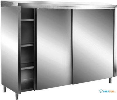 SARO RVS Opbergkasten met Schuifdeuren AISI 430 Schuin Dak 1000x700 - 700-8160