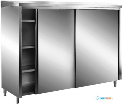 SARO RVS Opbergkasten met Schuifdeuren AISI 430 Schuin Dak 1400x700 - 700-8170